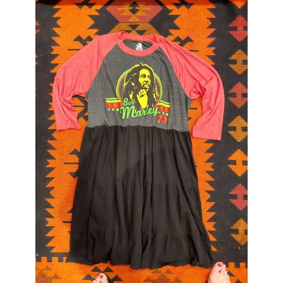 NEW Handmade Bob Marley Midi Dress. 3/4 Raglan Sleeve. Large/ XXL - Picture 4 of 16
